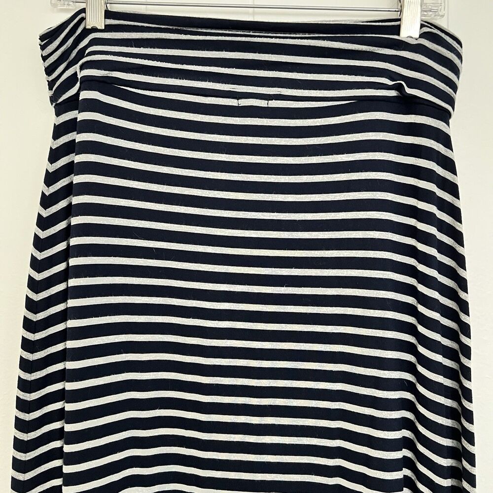 J.Crew Stripe Maxi Skirt Navy Gray Casual Alt Grunge Coastal Nautical Women's S - Picture 7 of 11